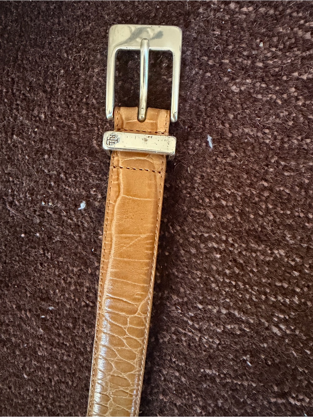 Ralph Lauren Tan Leather Belt with Silver Buckle - Picture 5 of 8